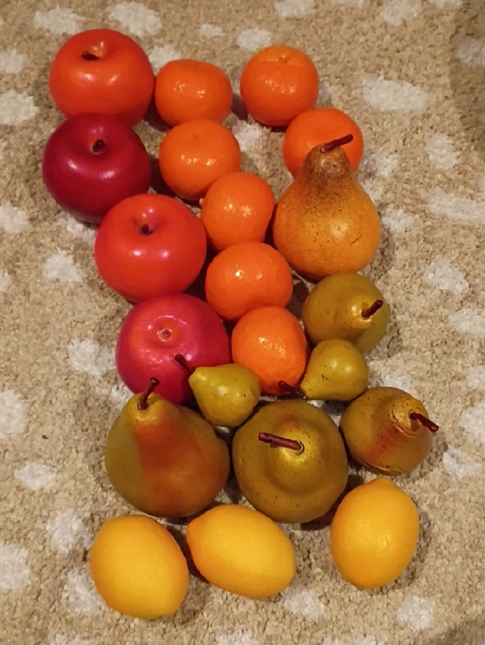 Assorted Decorative Faux Fruit - Vibrant Orange, Red, Yellow, Green
